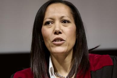 woman speaking at event